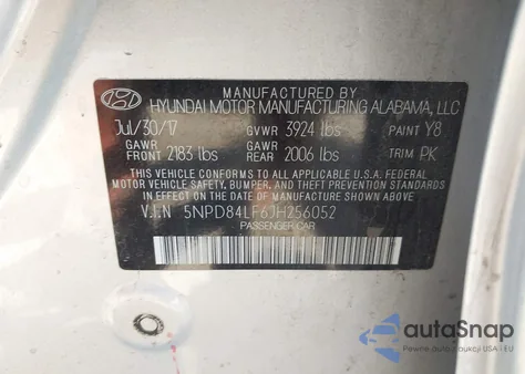 2018 Hyundai Elantra Sel из США, поврежденный, VIN 5NPD84LF6JH256052